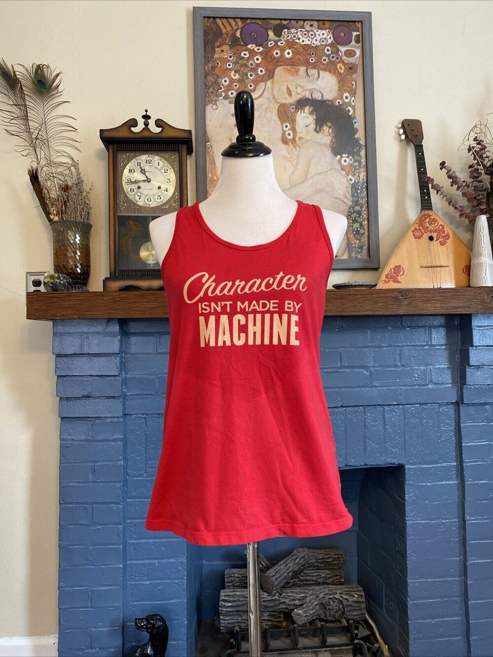 Maker's Mark Sz XL Branded Tank Top Red Character Isn’t Made By Machine Women’s